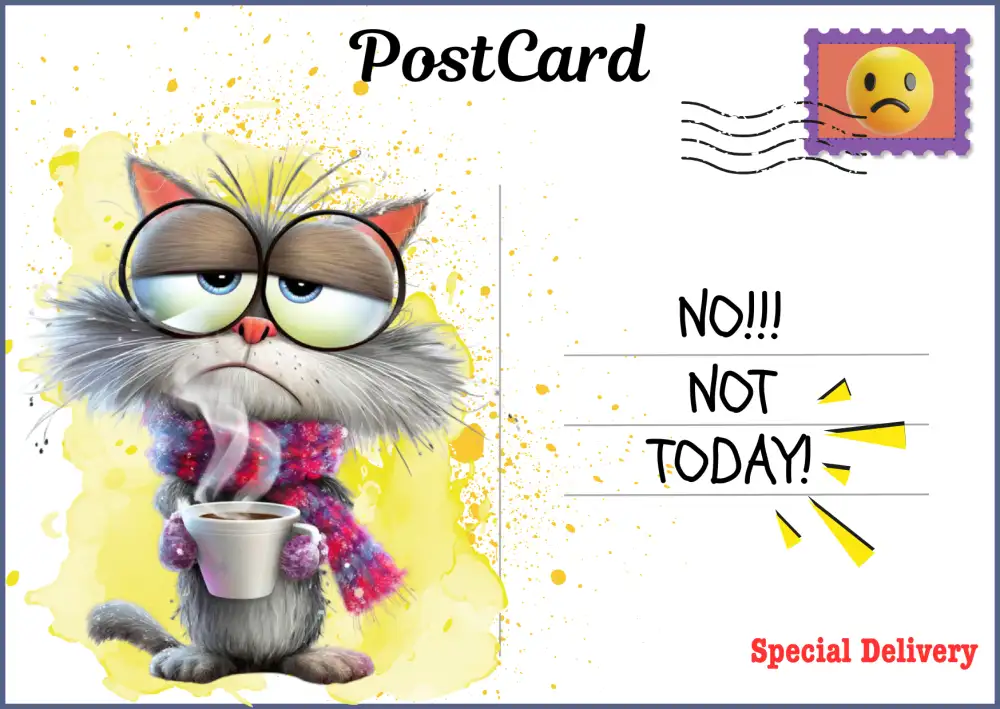 Not today - free postcard